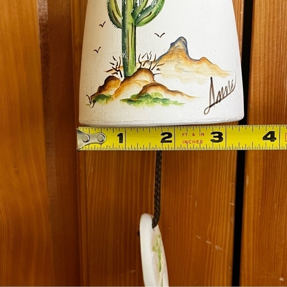 Sandstone Creations Bell Wind Chime Cactus Mountain Handpainted Arizona Vintage - Picture 6 of 11